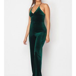 Teeze Me - Velvet Green Jumpsuit